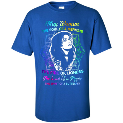 May Woman T-shirt The Heart Of A Hippie Royal