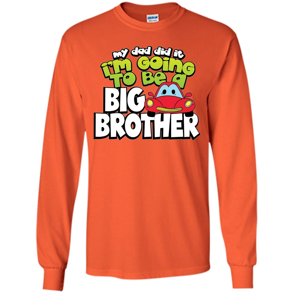 Car Brother T-shirt I'm Going To Be a Big Brother Orange