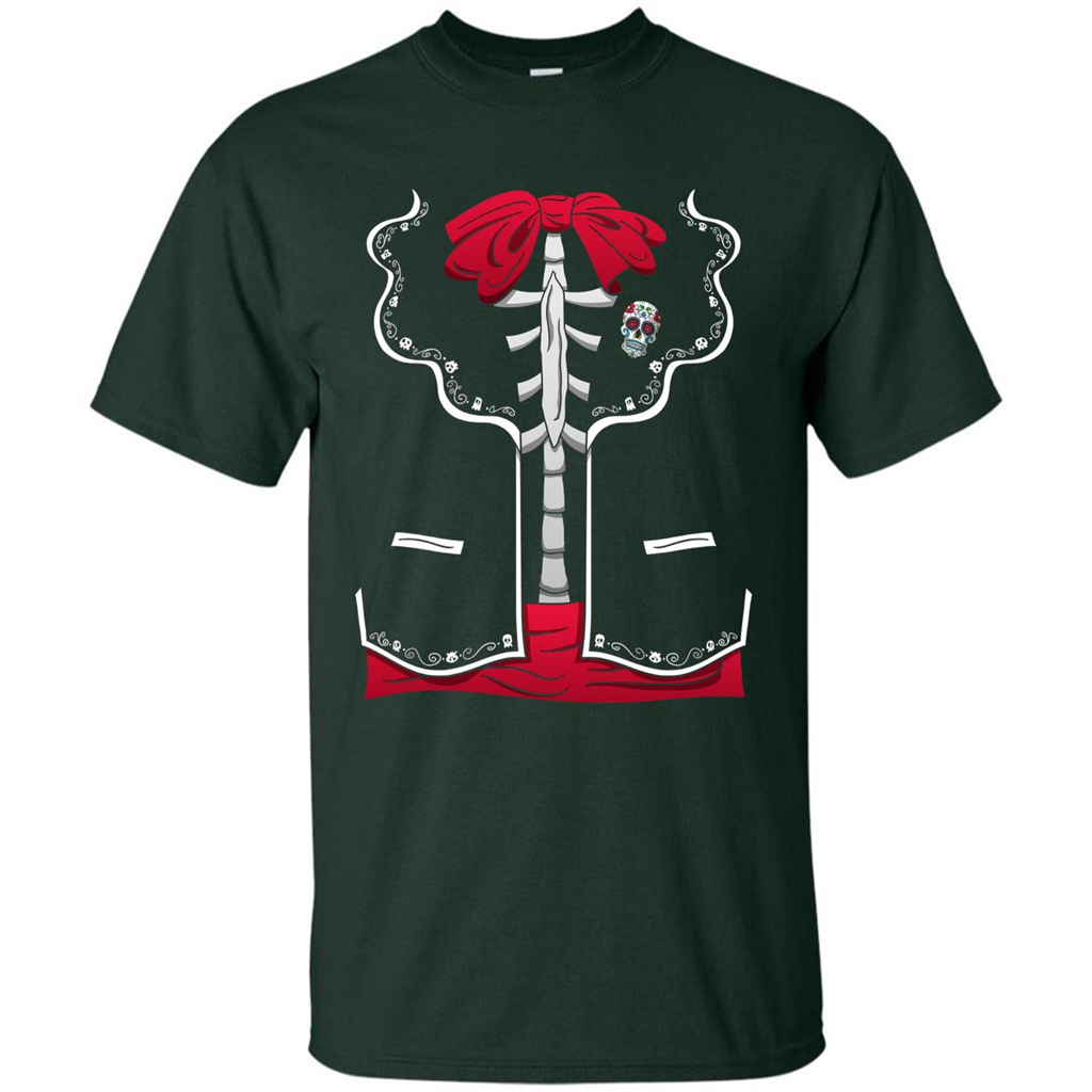 Halloween Costume Dia De Los Muertos T-Shirt Day Of The Dead Forest Green