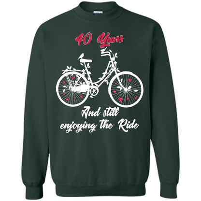Anniversary T-shirt 40 Years And Still Enjoying The Ride Forest Green