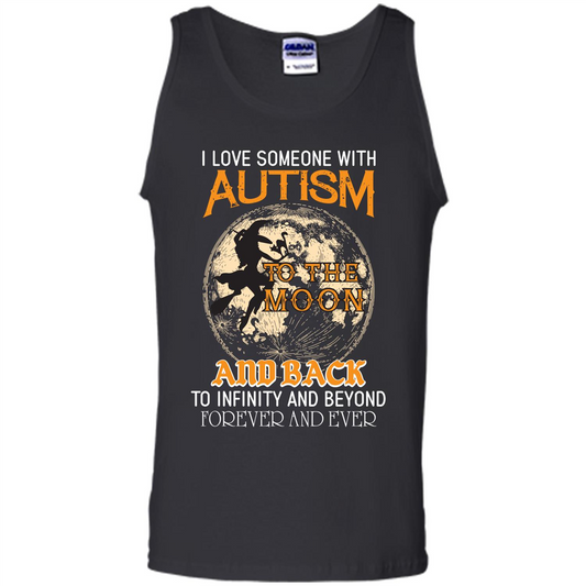 Halloween T-shirt I Love Someone With Autism To The Moon Black