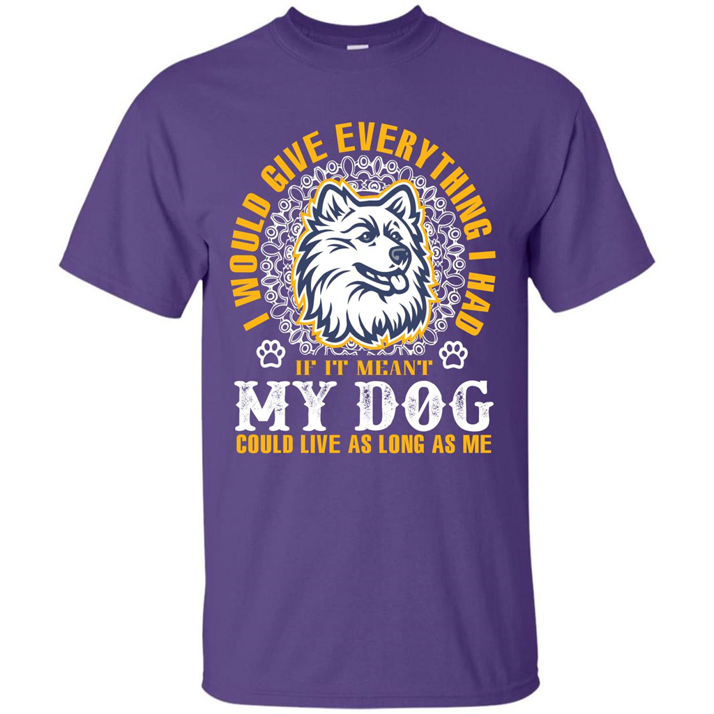 Dog T-shirt My Dog Could Live As Long As Me T-shirt Purple