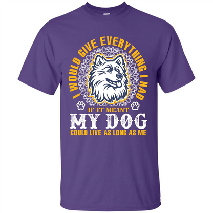Dog T-shirt My Dog Could Live As Long As Me T-shirt Purple