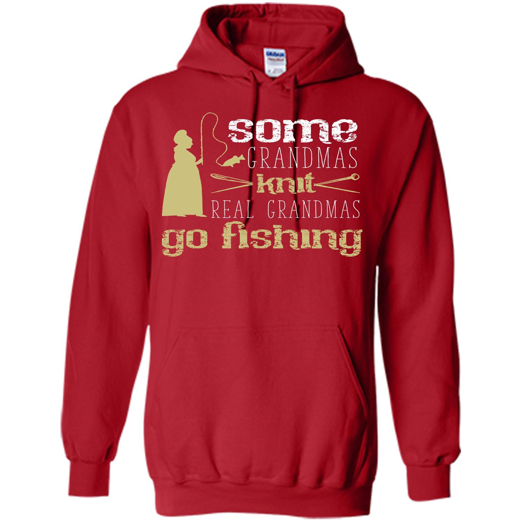 Nana T-shirt Some Grandmas Knit Real Grandmas Go Fishing Red
