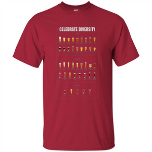 Celebrate Diversity Beer Glasses T-shirt