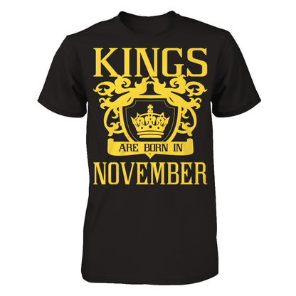 Kings Are Born In November T-shirt Next Level - Unisex Fitted Tee Black