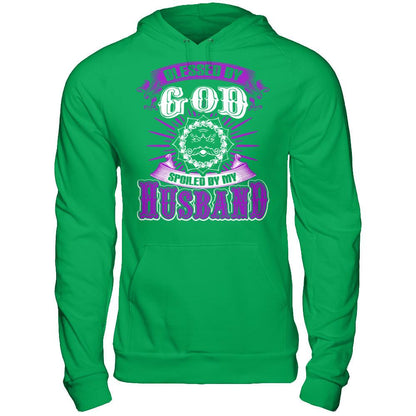Blessed By God Spoiled By My Husband T-shirt Gildan - Pullover Hoodie Irish Green