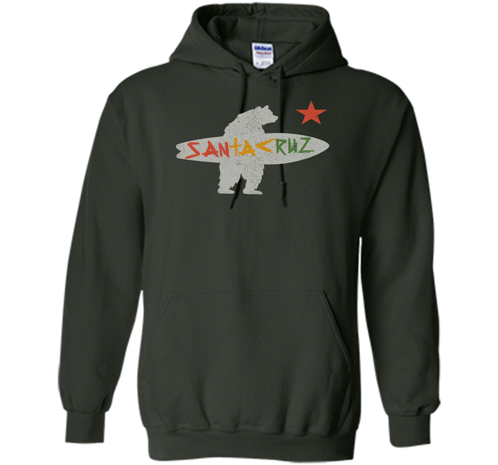 Santa Cruz Surf Bear Rockport Texas T-shirt Forest Green