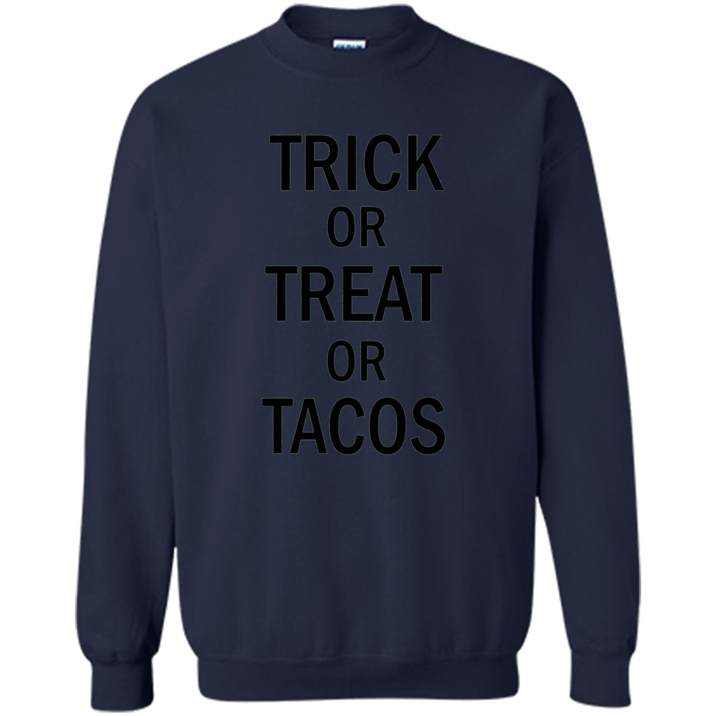 Trick or Treat or Tacos T-shirt Funny Halloween Costume T-shirt Navy