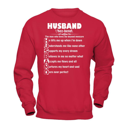 Husband The Man Who Loves Me Beyond Measure T-shirt Gildan - Pullover Sweatshirt Red