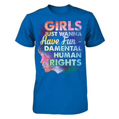 Girls Just Wanna Have Fun - Damental Human Rights T-shirt Gildan - Short Sleeve Tee Royal