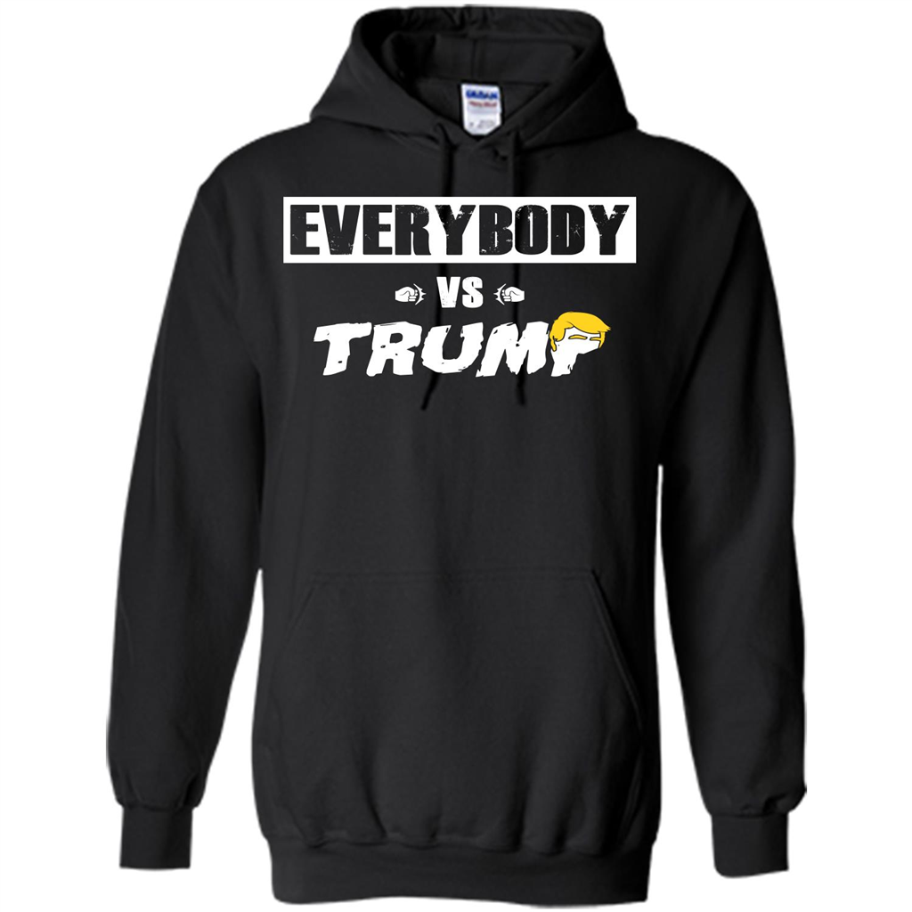 Funny American T-shirt Everybody Vs Trump Black