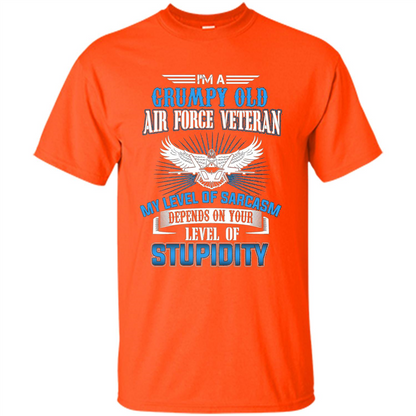 I'm A Grumpy Old Air Force Veteran T-shirt Orange