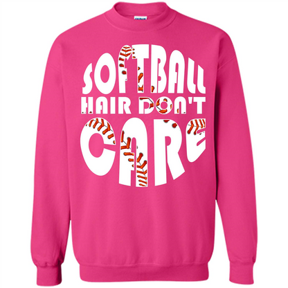 Softball Lover T-shirt Softball Hair Don't Care T-shirt Heliconia