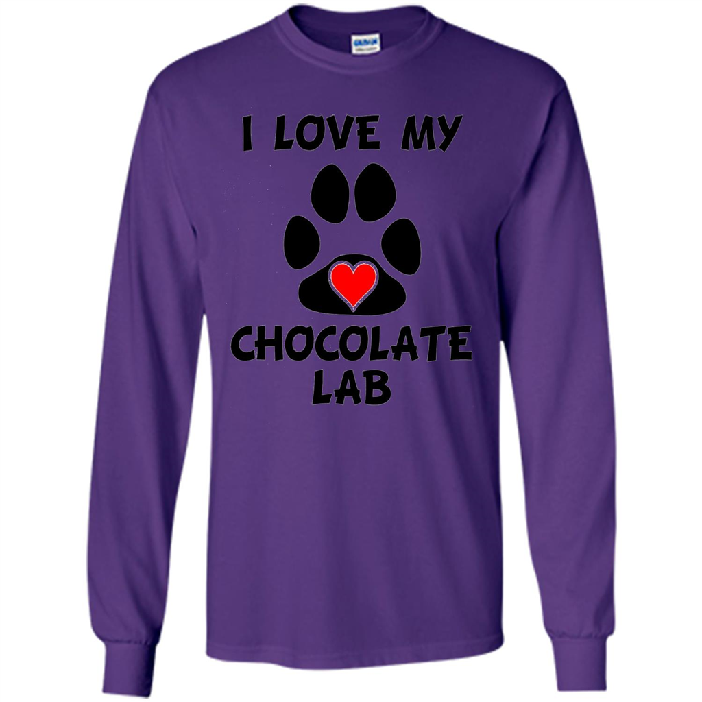 I Love My Chocolate Lab Paw T-shirt Heart Dog Owner T-Shirt