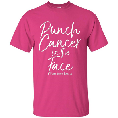 Punch Cancer in the Face Support Cancer Awareness T-shirt Heliconia