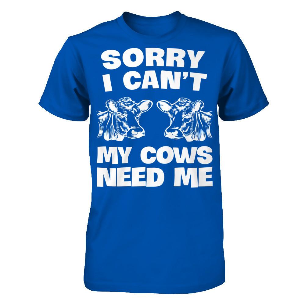Sorry I Can't, My Cows Need Me Next Level - Unisex Fitted Tee Royal