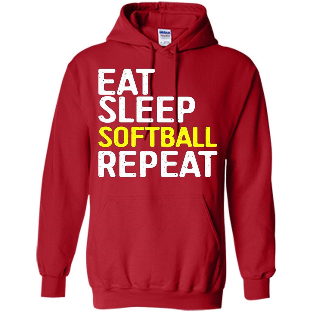 Softball T-shirt Eat Sleep Softball Repeat T-shirt Red