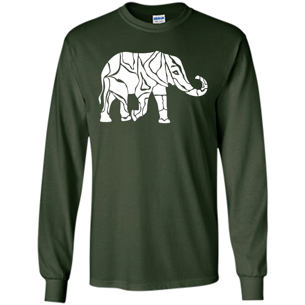 Elephant T-shirt Abstract Elephant Design T-Shirt Forest Green