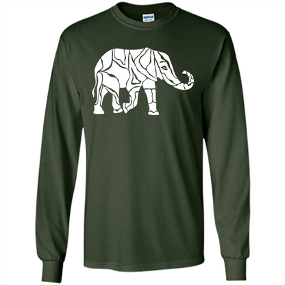 Elephant T-shirt Abstract Elephant Design T-Shirt Forest Green