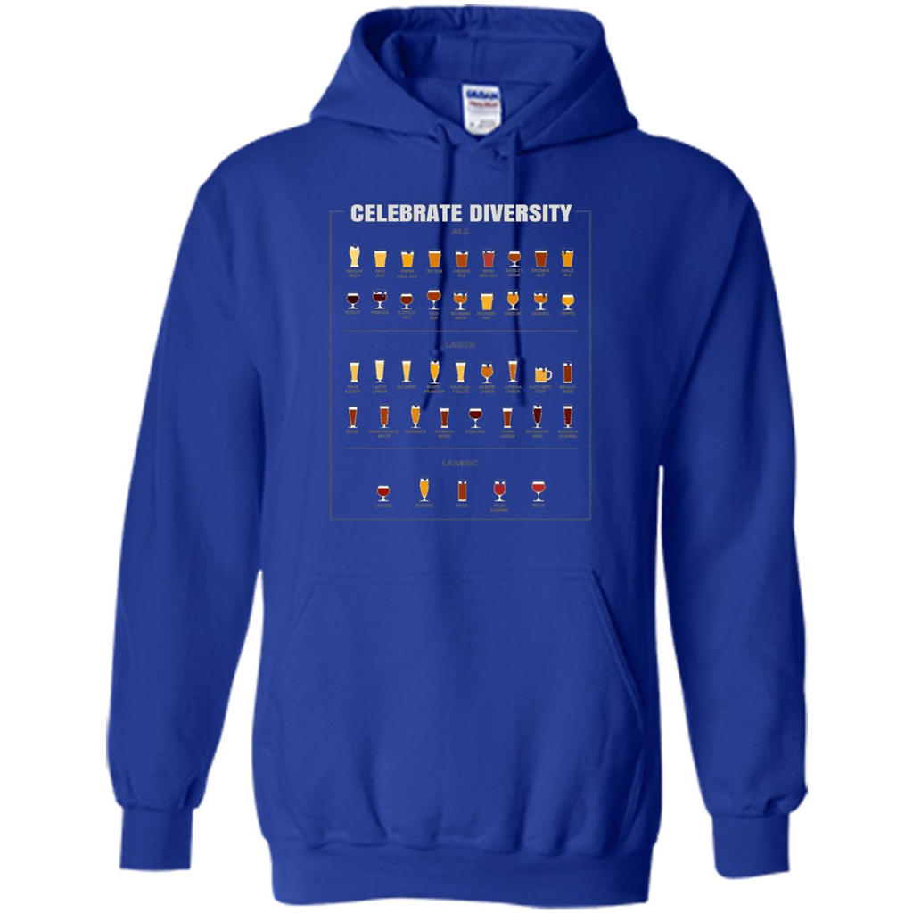 Celebrate Diversity Beer Glasses T-shirt Royal