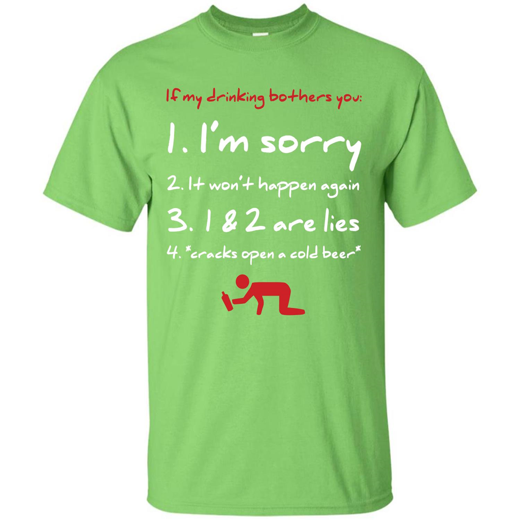 Beer T-shirt If My Drinking Bothers You T-shirt Lime
