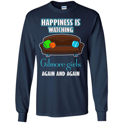 Movie T-shirt Happiness Is Watching Again And Again Navy