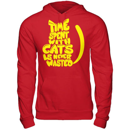 Time Spent With Cats Is Never Wasted Gildan - Pullover Hoodie Red