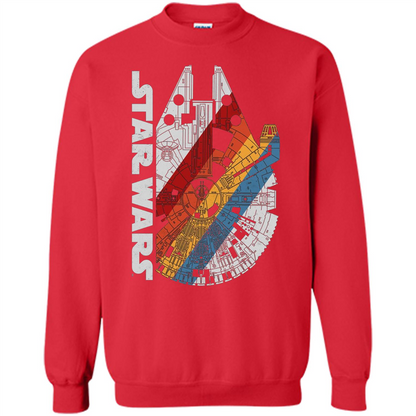 Movie T-shirt The Millennium Falcon Wears Retro Stripes T-shirt Red