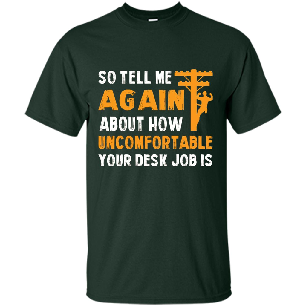 Lineman T-shirt Cool Gift For Lineman Forest Green