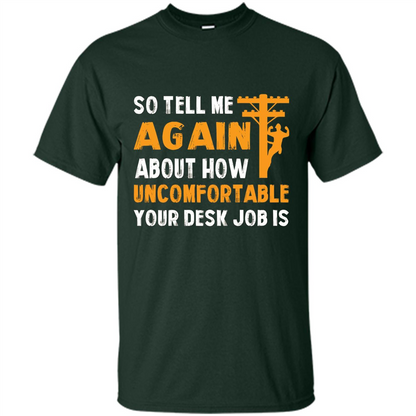 Lineman T-shirt Cool Gift For Lineman Forest Green