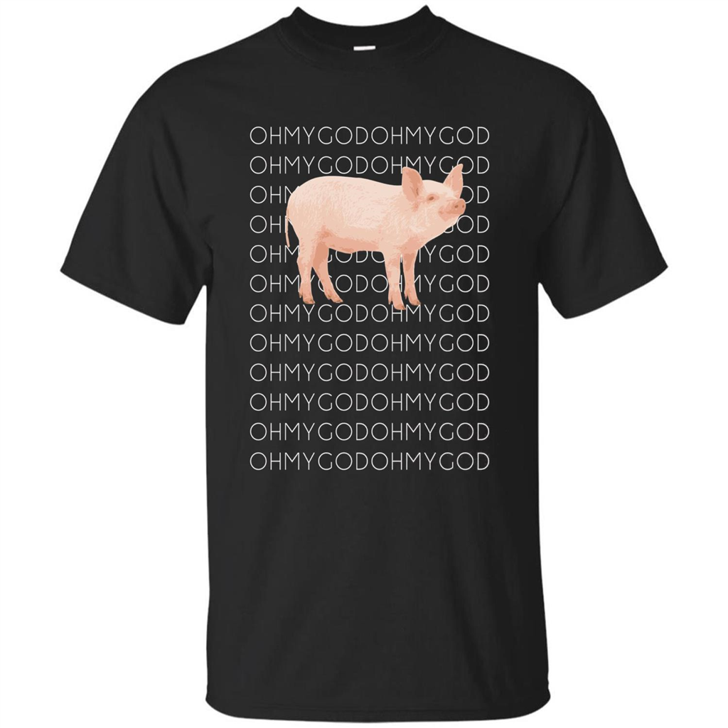 Oh My God Pig T-shirt Cute Pig T-shirt Black