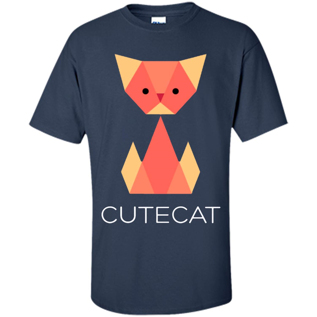 Love Cat T-Shirt Origami Cat Navy