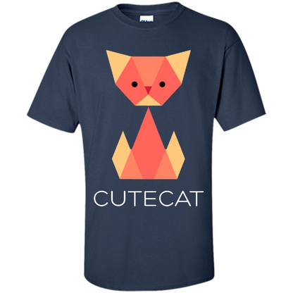 Love Cat T-Shirt Origami Cat Navy