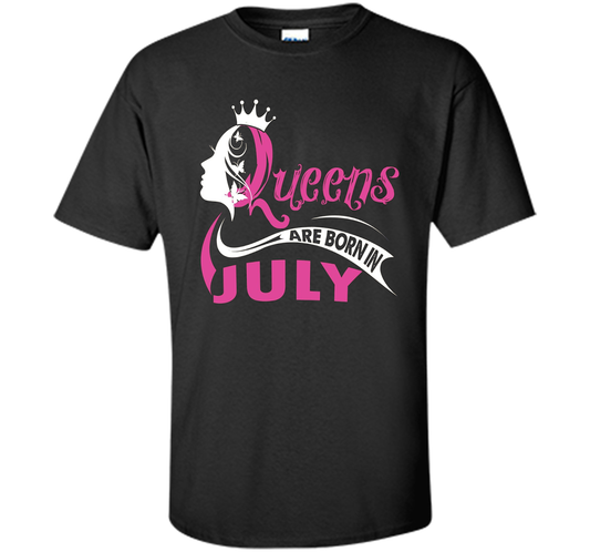 Queens Are Born In July T-shirts t-shirt Black