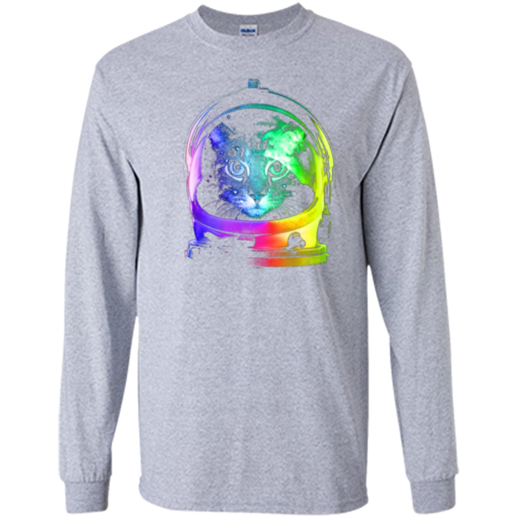 Astronaut Cat T-shirt Sport Grey