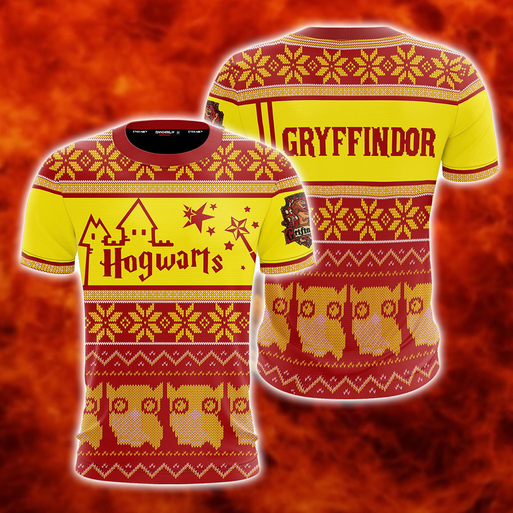 Gryffindor Harry Potter Ugly Christmas Unisex 3D T-shirt