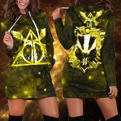The Hufflepuff Badger Harry Potter Version Galaxy 3D Hoodie Dress