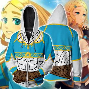 The Legend Of Zelda Princess Zelda Cosplay Zip Up Hoodie Jacket