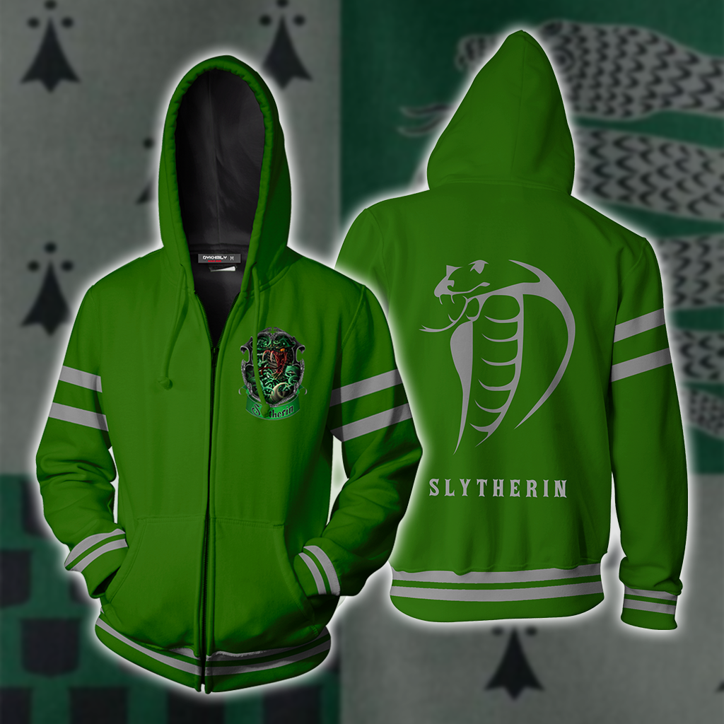 Slytherin Hogwarts Harry Potter New Collection Zip Up Hoodie 4XL
