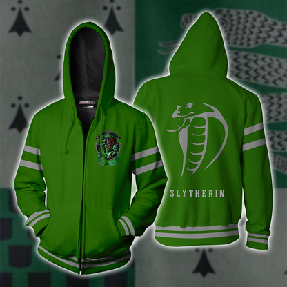 Slytherin Hogwarts Harry Potter New Collection Zip Up Hoodie 4XL