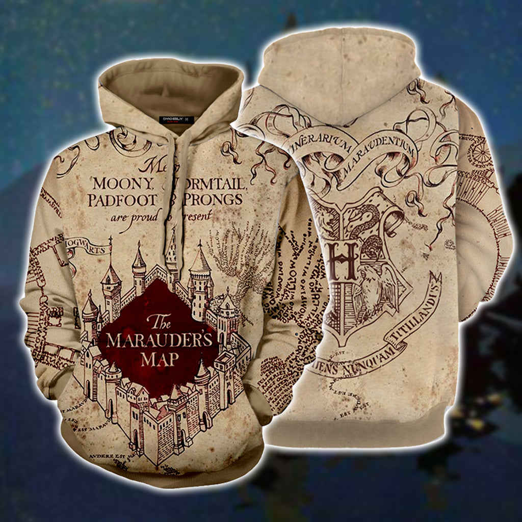 The Marauder's Map Harry Potter 3D Hoodie