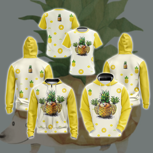 Pineapple Hedgehog Unisex Zip Up Hoodie