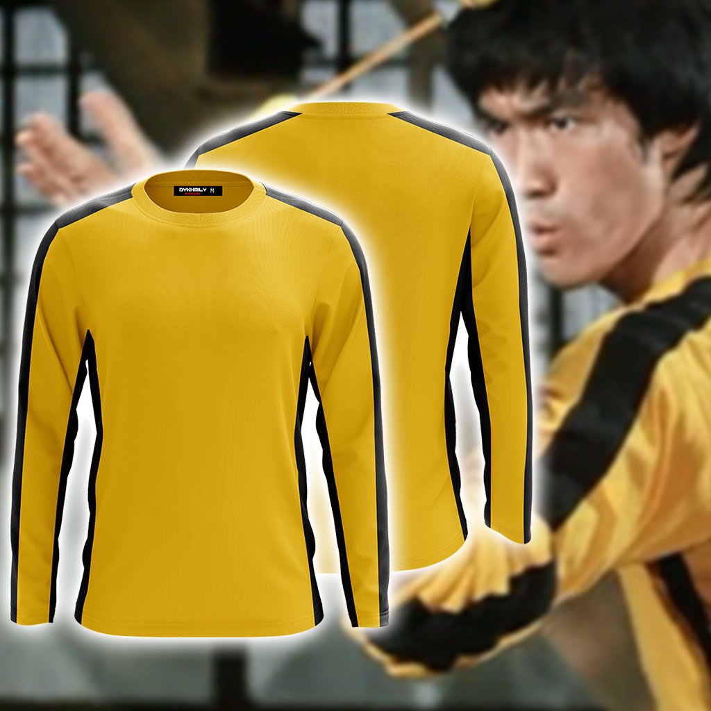Game Of Death Bruce Lee Kung Fu Version Cosplay 3D Long Sleeve Shirt