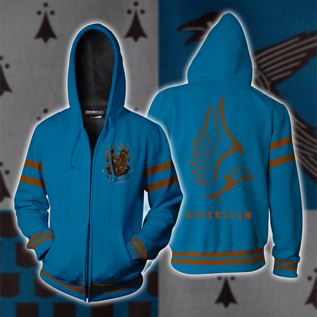 Ravenclaw Hogwarts Harry Potter New Collection Zip Up Hoodie