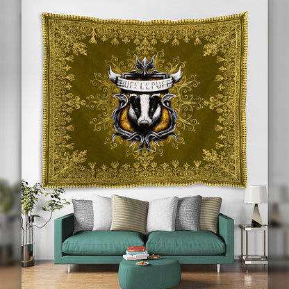 Mandala The Hufflepuff Badger Harry Potter 3D Tapestry 200cm x 150cm