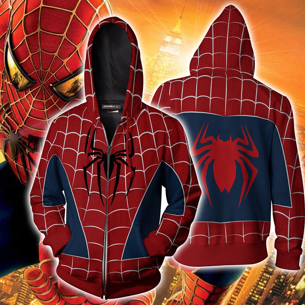 Spider-man PS4 (Tobey Maguire - Sam Raimi 2002 Movie) Cosplay Zip Up Hoodie Jacket