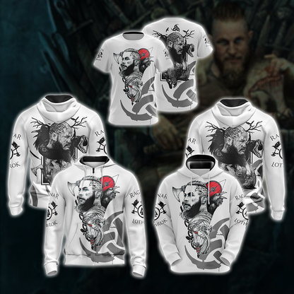 Vikings- Ragnar Lodbrok Unisex Zip Up Hoodie