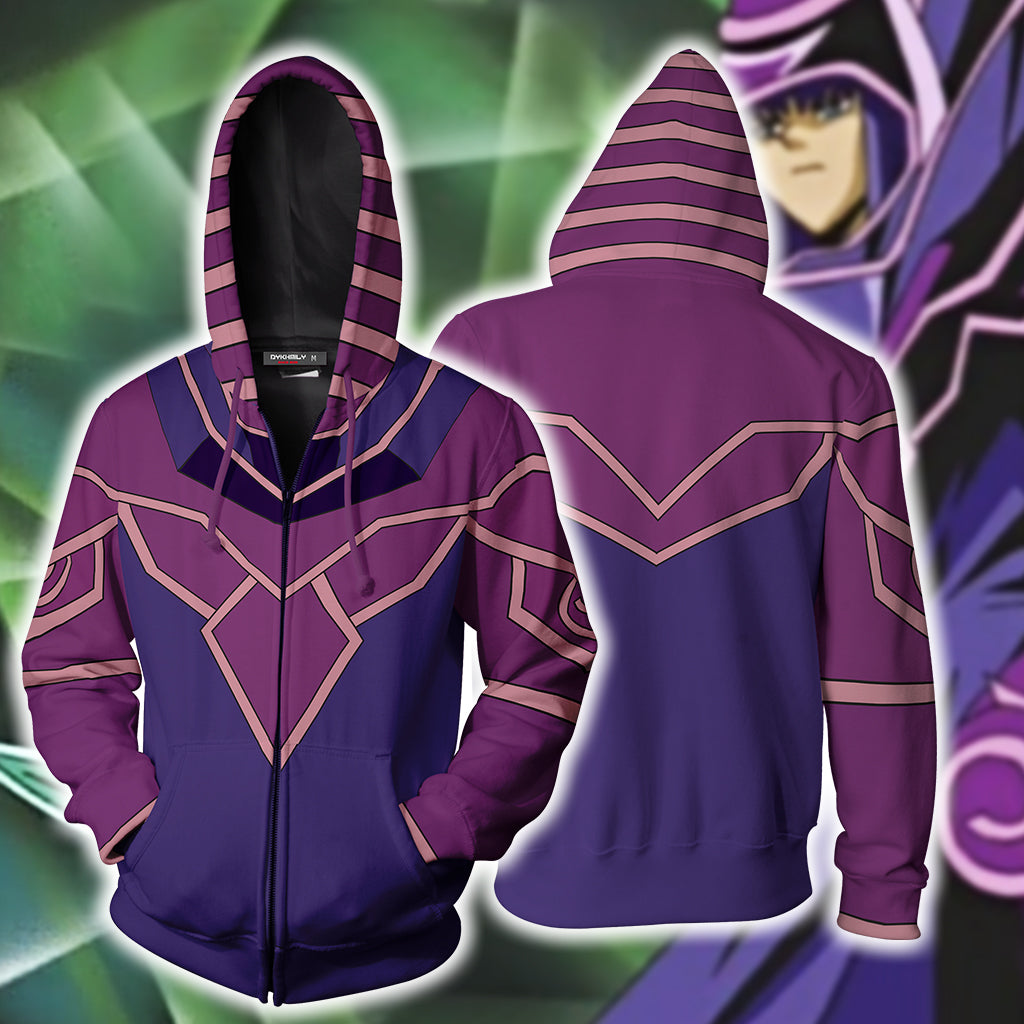 Yu-Gi-Oh! Dark Magician (Male) Cosplay Zip Up Hoodie Jacket - WackyTee