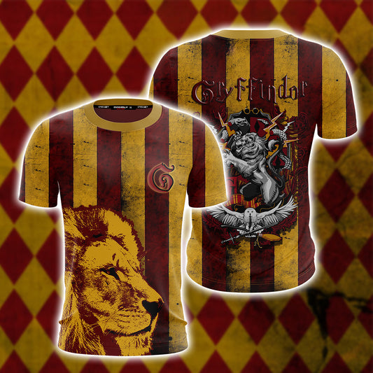 Striped Gryffindor Harry Potter Unisex 3D T-shirt